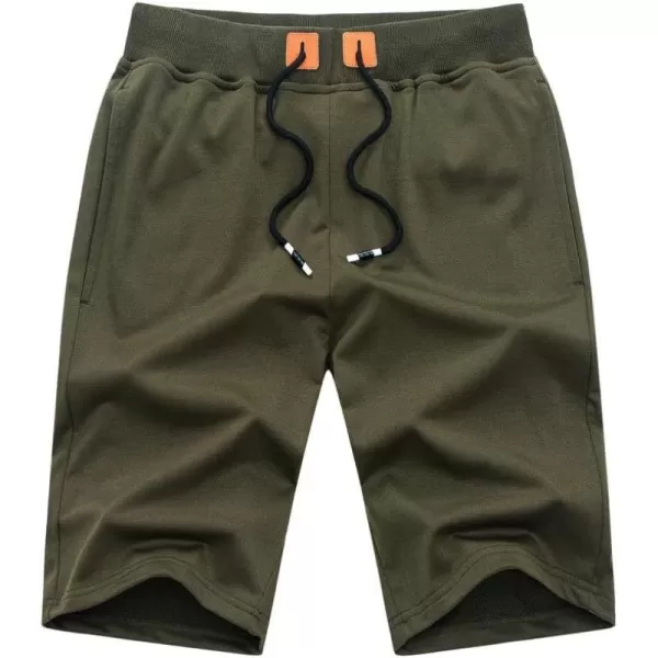 JMIERR Men's Shorts Casual Summer Cotton Drawstring Pockets Elastic Waist Shorts