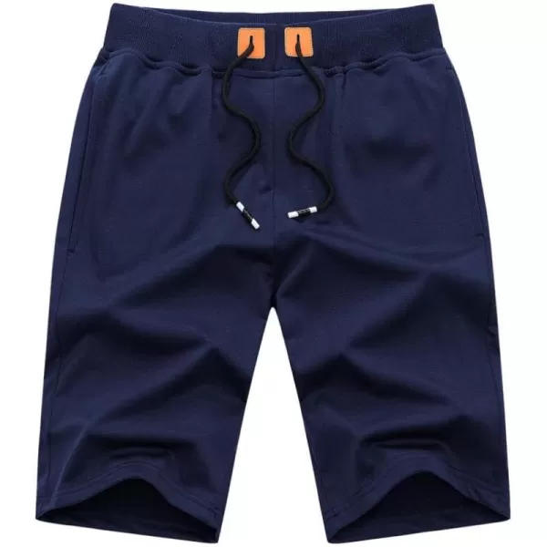JMIERR Men's Shorts Casual Summer Cotton Drawstring Pockets Elastic Waist Shorts