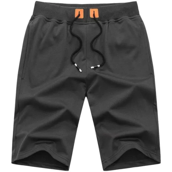 JMIERR Men's Shorts Casual Summer Cotton Drawstring Pockets Elastic Waist Shorts