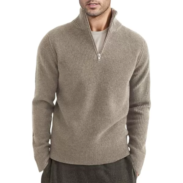 JMIERR Sweaters for Men Winter Slim Fit Mock Neck Polo Polluver Christmas Quarter-Zip Sweaters with Ribbed Edge