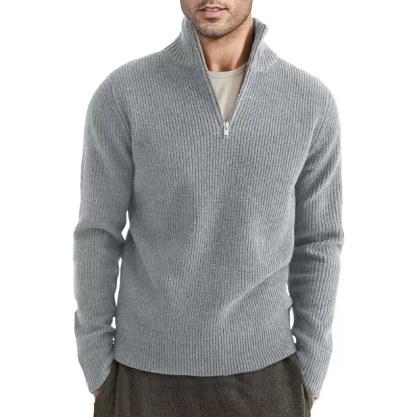 JMIERR Sweaters for Men Winter Slim Fit Mock Neck Polo Polluver Christmas Quarter-Zip Sweaters with Ribbed Edge