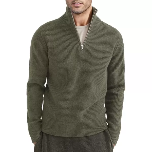 JMIERR Sweaters for Men Winter Slim Fit Mock Neck Polo Polluver Christmas Quarter-Zip Sweaters with Ribbed Edge