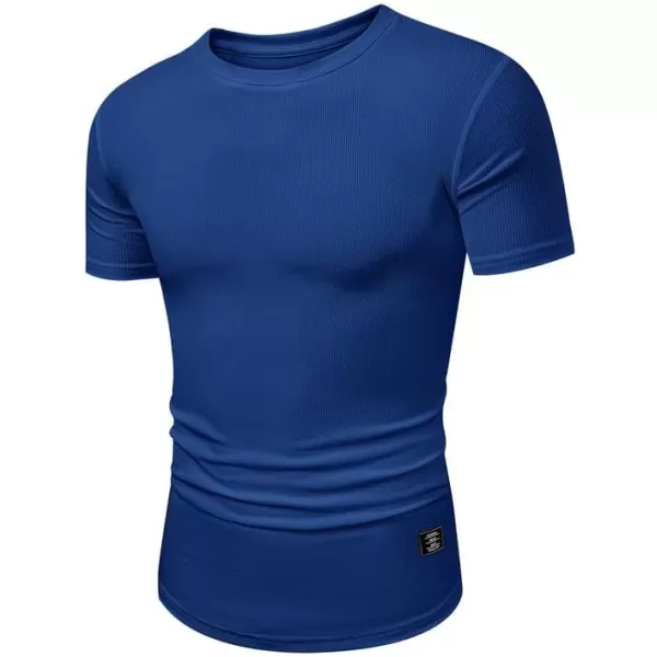 JMIERR Mens Muscle Slim T Shirt Crewneck Longline Henley Shirt Gym Workout Athletic Tee Shirts