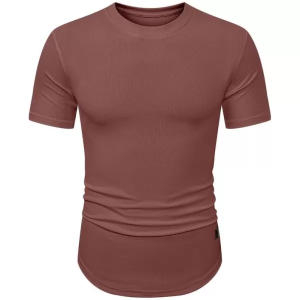 JMIERR Mens Muscle Slim T Shirt Crewneck Longline Henley Shirt Gym Workout Athletic Tee Shirts