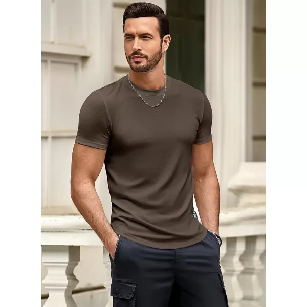 JMIERR Mens Muscle Slim T Shirt Crewneck Longline Henley Shirt Gym Workout Athletic Tee Shirts