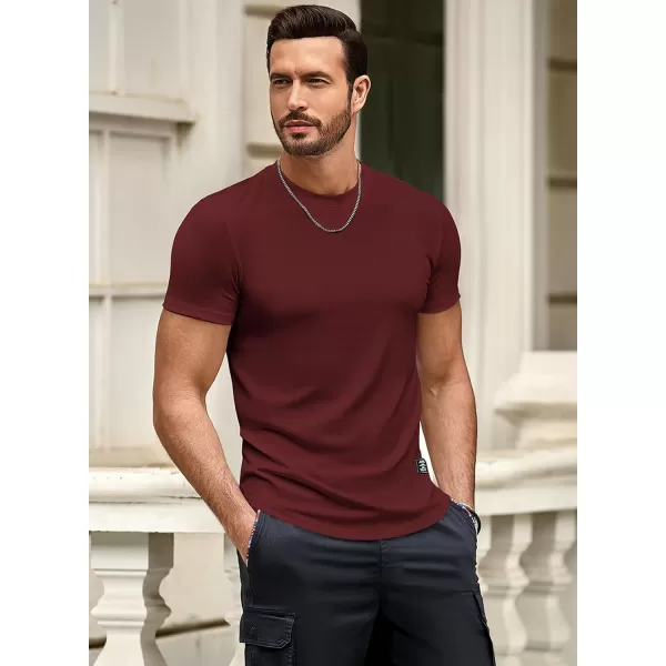 JMIERR Mens Muscle Slim T Shirt Crewneck Longline Henley Shirt Gym Workout Athletic Tee Shirts