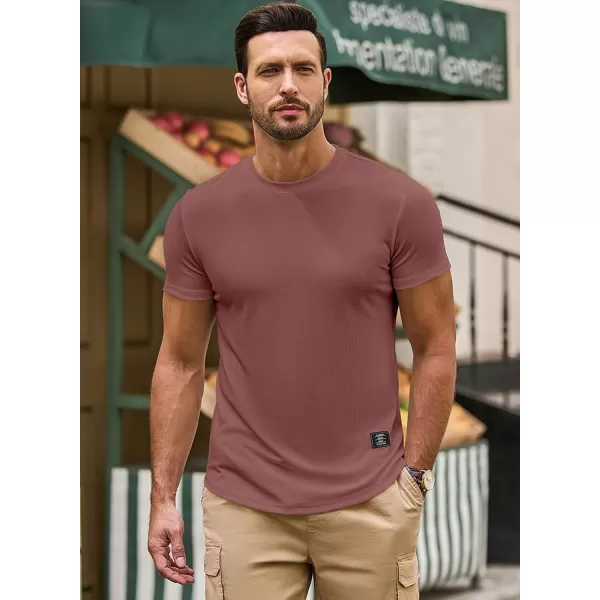 JMIERR Mens Muscle Slim T Shirt Crewneck Longline Henley Shirt Gym Workout Athletic Tee Shirts