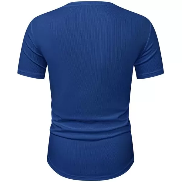 JMIERR Mens Muscle Slim T Shirt Crewneck Longline Henley Shirt Gym Workout Athletic Tee Shirts