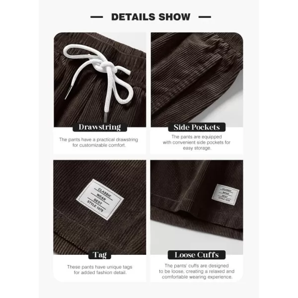 JMIERR Men's Corduroy Shorts Casual Elastic Waist Drawstring Lightweight Summer Beach Shorts