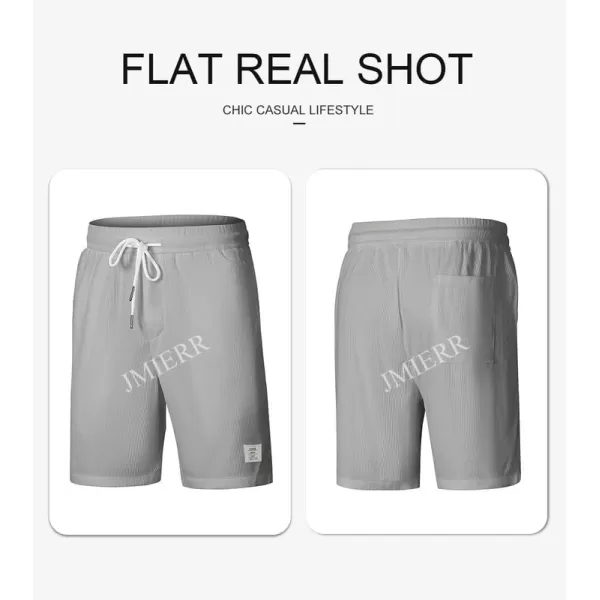 JMIERR Men's Corduroy Shorts Casual Elastic Waist Drawstring Lightweight Summer Beach Shorts