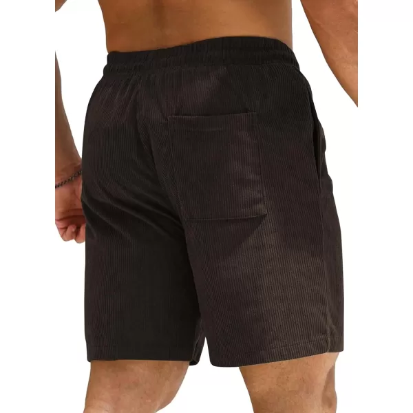 JMIERR Men's Corduroy Shorts Casual Elastic Waist Drawstring Lightweight Summer Beach Shorts