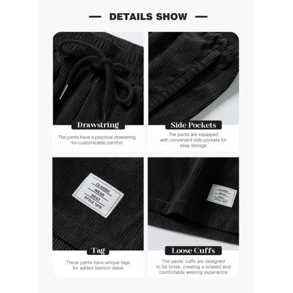 JMIERR Men's Corduroy Shorts Casual Elastic Waist Drawstring Lightweight Summer Beach Shorts