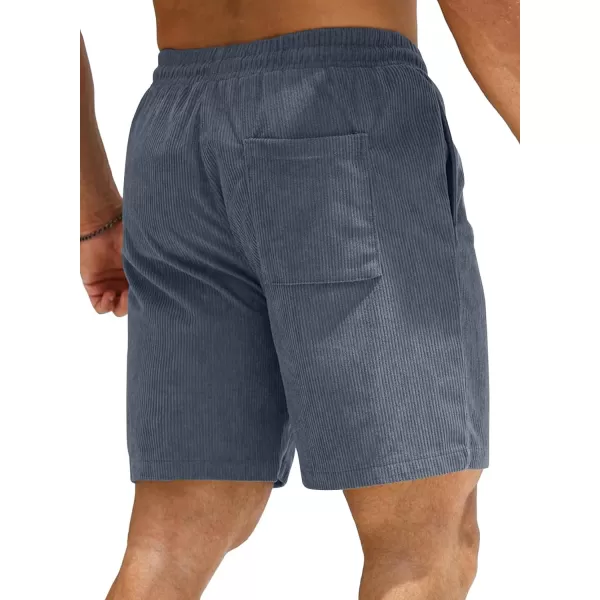 JMIERR Men's Corduroy Shorts Casual Elastic Waist Drawstring Lightweight Summer Beach Shorts