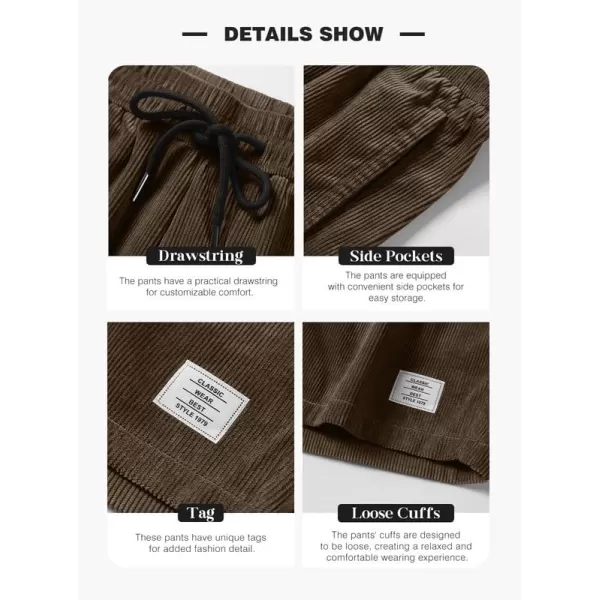 JMIERR Men's Corduroy Shorts Casual Elastic Waist Drawstring Lightweight Summer Beach Shorts