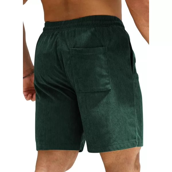 JMIERR Men's Corduroy Shorts Casual Elastic Waist Drawstring Lightweight Summer Beach Shorts