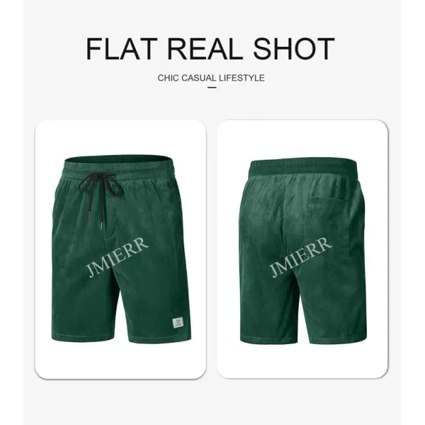 JMIERR Men's Corduroy Shorts Casual Elastic Waist Drawstring Lightweight Summer Beach Shorts