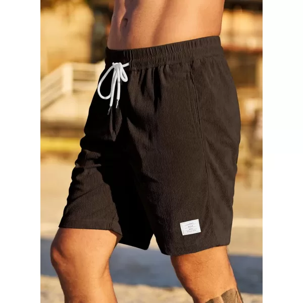 JMIERR Men's Corduroy Shorts Casual Elastic Waist Drawstring Lightweight Summer Beach Shorts