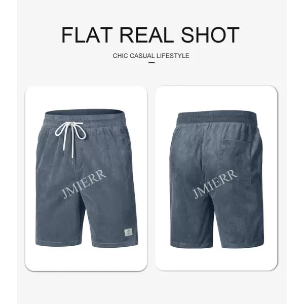 JMIERR Men's Corduroy Shorts Casual Elastic Waist Drawstring Lightweight Summer Beach Shorts