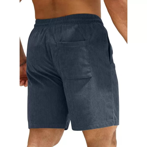 JMIERR Men's Corduroy Shorts Casual Elastic Waist Drawstring Lightweight Summer Beach Shorts