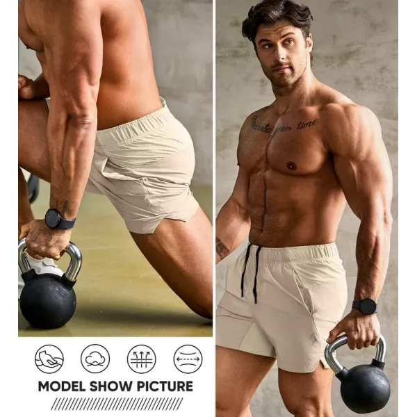 JMIERR Men's Gym Shorts Linerless 5" Quick Dry Workout Running Shorts with Zip Pockets Sports Athletic Shorts