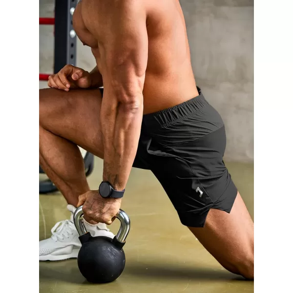 JMIERR Men's Gym Shorts Linerless 5" Quick Dry Workout Running Shorts with Zip Pockets Sports Athletic Shorts