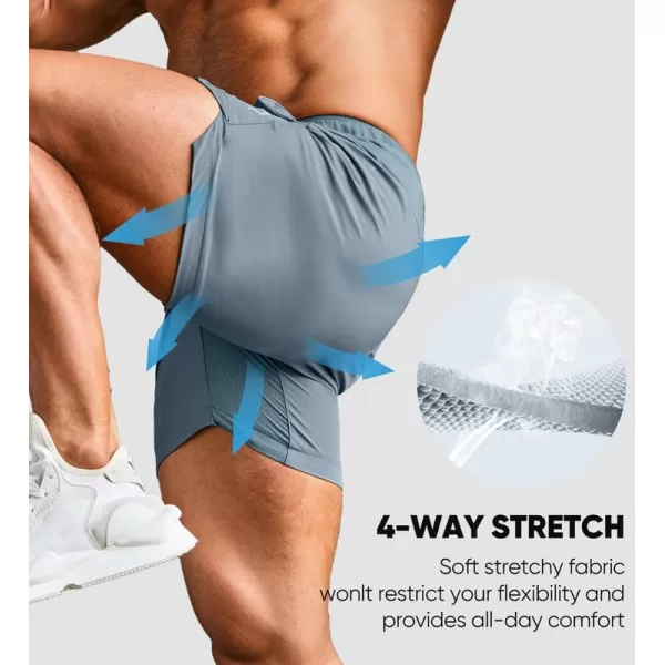JMIERR Men's Gym Shorts Linerless 5" Quick Dry Workout Running Shorts with Zip Pockets Sports Athletic Shorts
