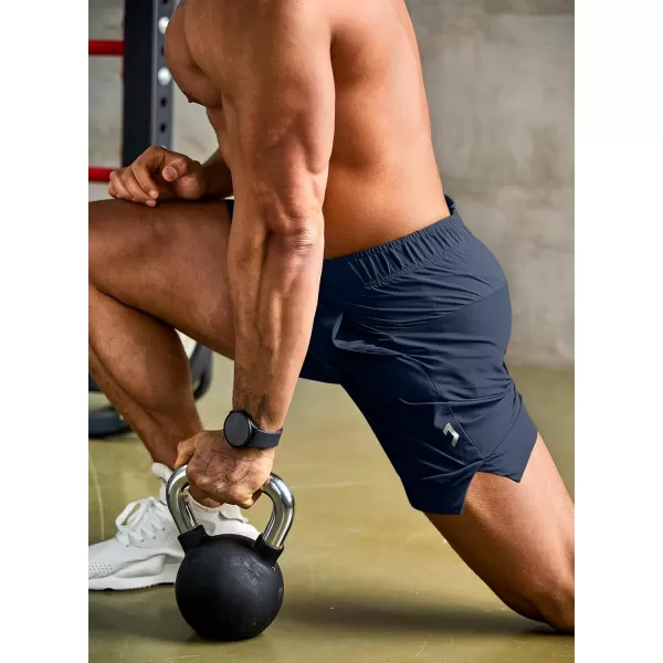 JMIERR Men's Gym Shorts Linerless 5" Quick Dry Workout Running Shorts with Zip Pockets Sports Athletic Shorts