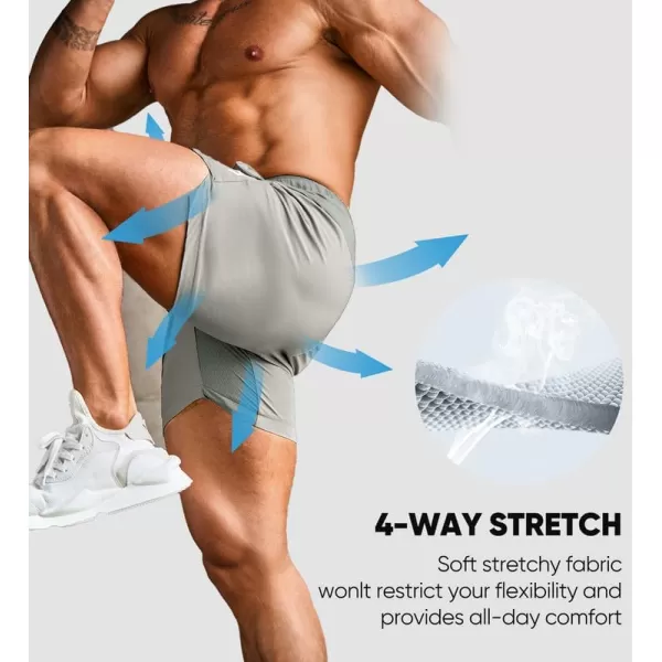 JMIERR Men's Gym Shorts Linerless 5" Quick Dry Workout Running Shorts with Zip Pockets Sports Athletic Shorts