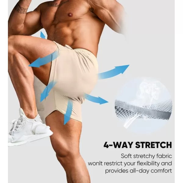 JMIERR Men's Gym Shorts Linerless 5" Quick Dry Workout Running Shorts with Zip Pockets Sports Athletic Shorts