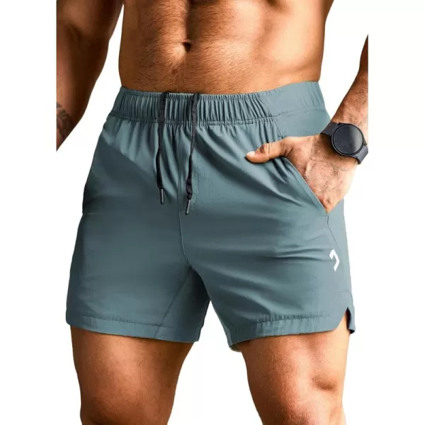 JMIERR Men's Gym Shorts Linerless 5" Quick Dry Workout Running Shorts with Zip Pockets Sports Athletic Shorts