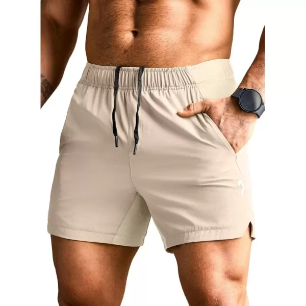 JMIERR Men's Gym Shorts Linerless 5" Quick Dry Workout Running Shorts with Zip Pockets Sports Athletic Shorts
