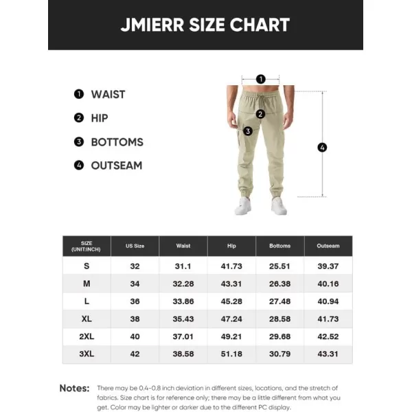 JMIERR Mens Casual Cargo Joggers Pants Elastic Waist Drawstring Stretch Relaxed Fit Work Pants Tapered Sweatpants