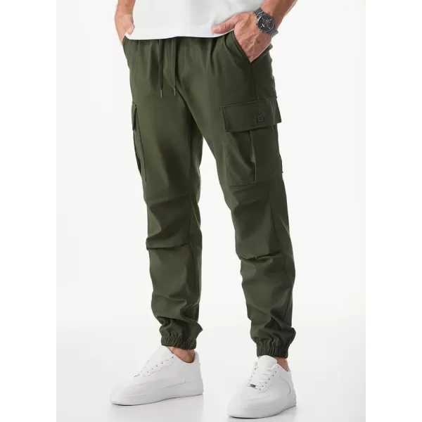 JMIERR Mens Casual Cargo Joggers Pants Elastic Waist Drawstring Stretch Relaxed Fit Work Pants Tapered Sweatpants