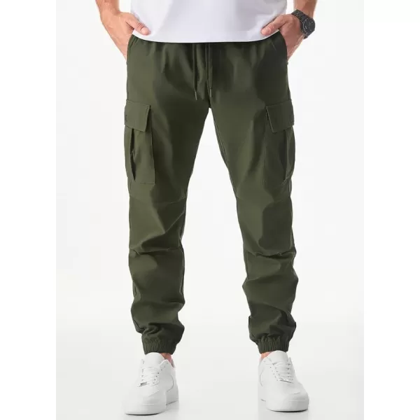 JMIERR Mens Casual Cargo Joggers Pants Elastic Waist Drawstring Stretch Relaxed Fit Work Pants Tapered Sweatpants