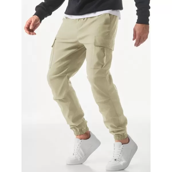 JMIERR Mens Casual Cargo Joggers Pants Elastic Waist Drawstring Stretch Relaxed Fit Work Pants Tapered Sweatpants
