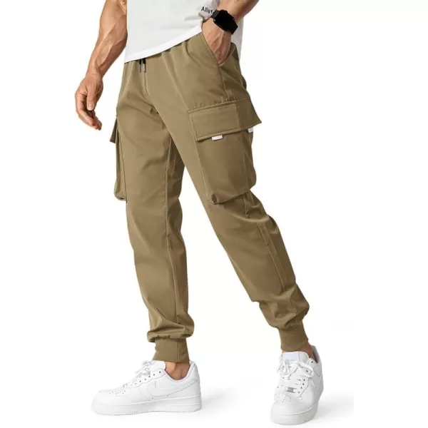JMIERR Men's Casual Cargo Pants Drawstring Stretch Elastic Waist Tapered Pants with Pockets