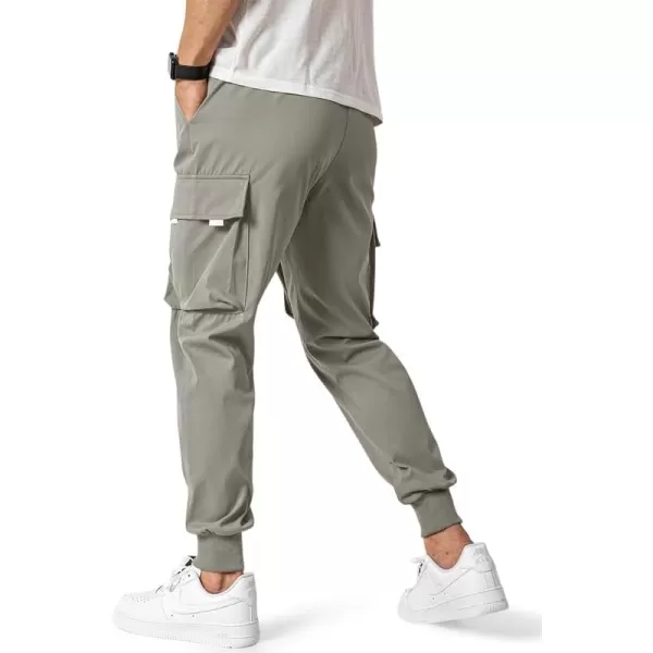 JMIERR Men's Casual Cargo Pants Drawstring Stretch Elastic Waist Tapered Pants with Pockets