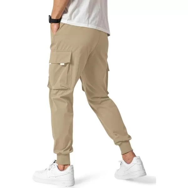 JMIERR Men's Casual Cargo Pants Drawstring Stretch Elastic Waist Tapered Pants with Pockets