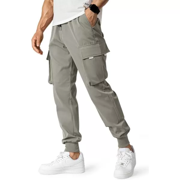 JMIERR Men's Casual Cargo Pants Drawstring Stretch Elastic Waist Tapered Pants with Pockets