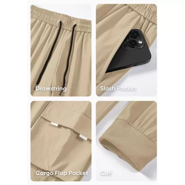 JMIERR Men's Casual Cargo Pants Drawstring Stretch Elastic Waist Tapered Pants with Pockets