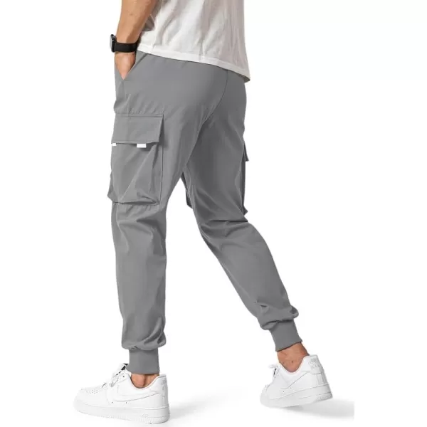 JMIERR Men's Casual Cargo Pants Drawstring Stretch Elastic Waist Tapered Pants with Pockets