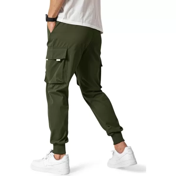 JMIERR Men's Casual Cargo Pants Drawstring Stretch Elastic Waist Tapered Pants with Pockets