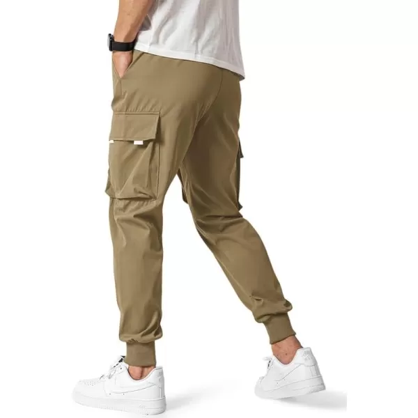 JMIERR Men's Casual Cargo Pants Drawstring Stretch Elastic Waist Tapered Pants with Pockets