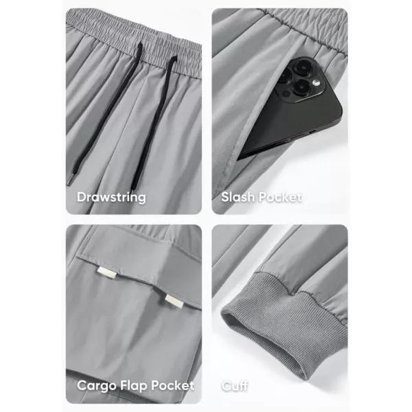 JMIERR Men's Casual Cargo Pants Drawstring Stretch Elastic Waist Tapered Pants with Pockets