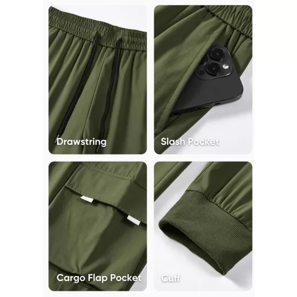 JMIERR Men's Casual Cargo Pants Drawstring Stretch Elastic Waist Tapered Pants with Pockets