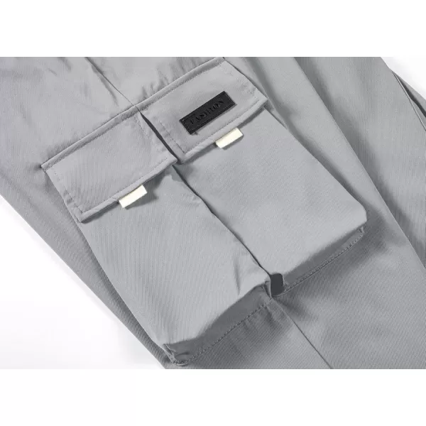 JMIERR Men's Casual Cargo Pants Drawstring Stretch Elastic Waist Tapered Pants with Pockets