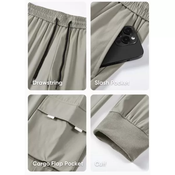 JMIERR Men's Casual Cargo Pants Drawstring Stretch Elastic Waist Tapered Pants with Pockets