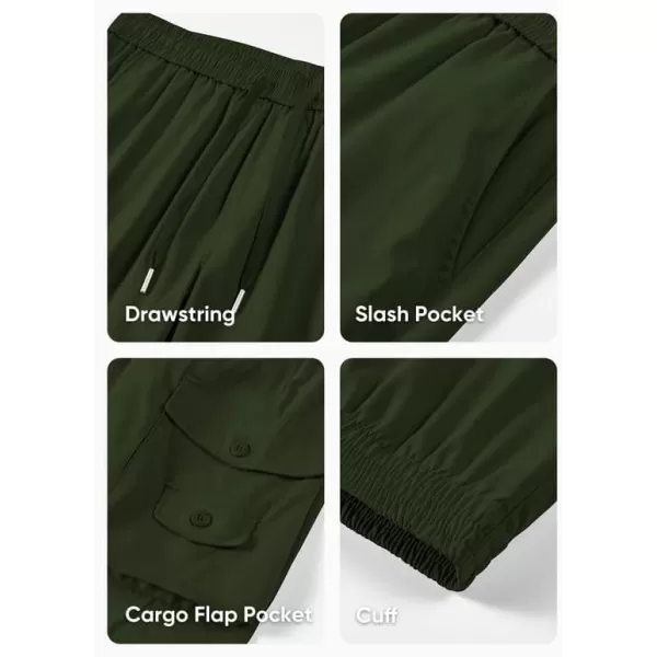 JMIERR Men's Casual Cargo Pants Stretch Elastic Waist Drawstring Tapered Pants with Pockets