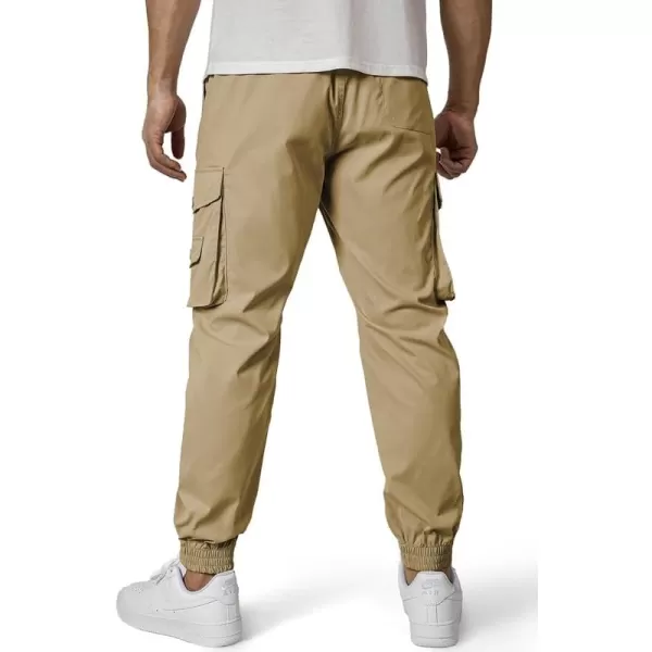 JMIERR Men's Casual Cargo Pants Stretch Elastic Waist Drawstring Tapered Pants with Pockets