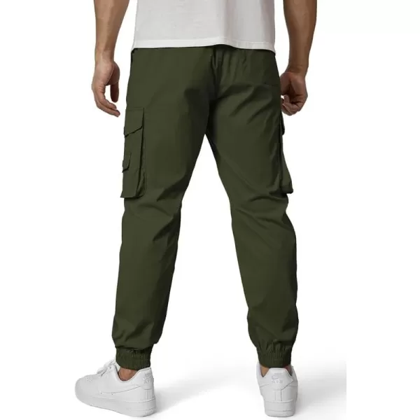 JMIERR Men's Casual Cargo Pants Stretch Elastic Waist Drawstring Tapered Pants with Pockets